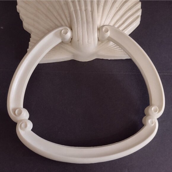 Vintage Set of Homco Home Interiors Clam Shell Hand Towel Rings Rack Nautical - Picture 4 of 7
